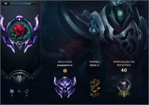 CONTA LEAGUE OF LEGENDS DIAMANTE 4 65% WINRATE LVL 42 LOL