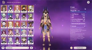 Conta com 6 personagens 5* - Genshin Impact