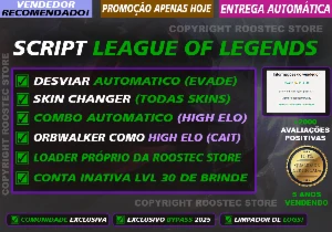 SCRIPT LOL  + CONTA INATIVA + ENTREGA AUTOMÁTICA 