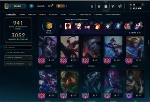 Esmeralda 4 com TODOS os Champs e 228 Skins + 12 Vitoriosas - League of Legends LOL