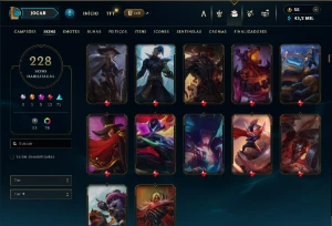 Esmeralda 4 com TODOS os Champs e 228 Skins + 12 Vitoriosas - League of Legends LOL