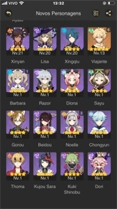 AR 44 AYATO + VENTI + KOKOMI + ESPINHA CELESTIAL - Genshin Impact