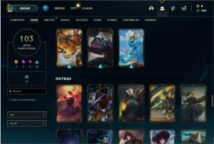 Conta ouro 4 com 120 Champs e 103 Skins + 2 Prestigios - League of Legends LOL
