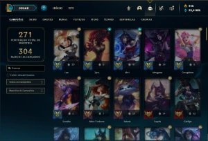 Conta Ferro 1 com 100 Champs e 172 Skins + 3 Prestigios - League of Legends LOL