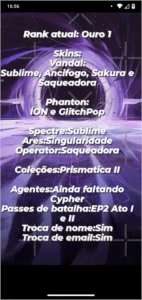 Conta de Valorant muitas Skins! Aceito PIX