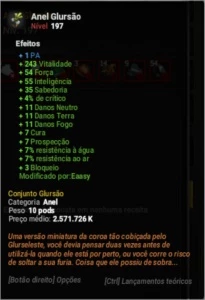 Anel Glursão EXO AP Dofus (SPIRITIA).