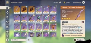 Genshin impact AR56 35 PERSONAGENS DOS 41 disponíveis