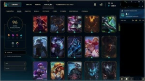 Vendo conta GOLD 1 lol com todos champs e 96 SKINS - League of Legends
