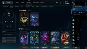 Vendo conta GOLD 1 lol com todos champs e 96 SKINS
