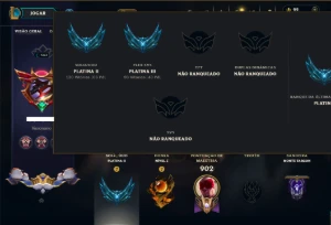 Platina 2 com TODOS os Champs e 264 Skins ( JG / ADC / SUP )