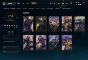Platina 2 com TODOS os Champs e 264 Skins ( JG / ADC / SUP ) - League of Legends LOL