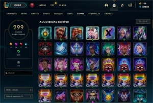 Vendo conta League Of Legends com 518 Skin, e 15 Skin Ed. Pr LOL
