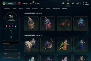 Vendo conta League Of Legends com 518 Skin, e 15 Skin Ed. Pr LOL