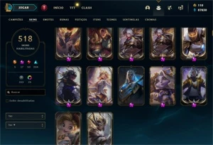 Vendo conta League Of Legends com 518 Skin, e 15 Skin Ed. Pr