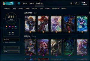 Conta de LoL com 841 skins, 3 PAX, Ryze jovem - League of Legends