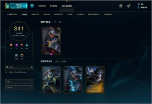 Conta de LoL com 841 skins, 3 PAX, Ryze jovem - League of Legends