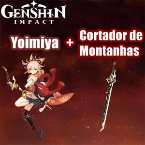 Conta Genshin Impact AR5 com Yoimiya e Cortador de Montanhas