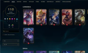 Conta Lol Esmeralda/ Mestre Tft Todos Champ Muita Skin - League of Legends