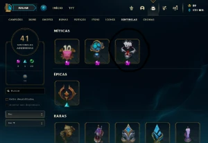 Conta lol mais de 20 míticas, e muitos itens raros - League of Legends