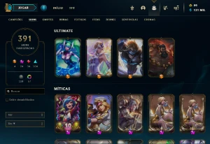 Conta lol mais de 20 míticas, e muitos itens raros - League of Legends