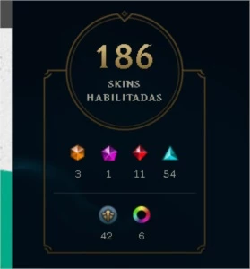 CONTA LOL/ PLATINA 2 SOLO/DUO GOLD 4 FLEX/ 186 SKINS - League of Legends