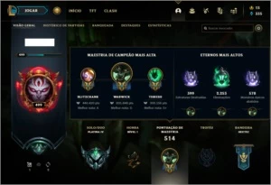 Conta platina 4 com 105 skins, 135 champs e 60 cromas - League of Legends LOL