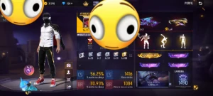 conta de Free fire com 2 Evos e items raros e não raros.