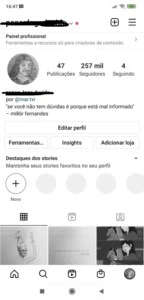 PERFIL INSTAGRAM COM 250K+ DE SEGUIDORES - Redes Sociais