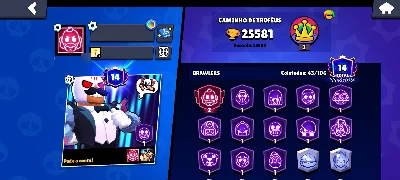 CONTA BRAWL STARS - 25000+ Trofeus - 46/106 Brawlers