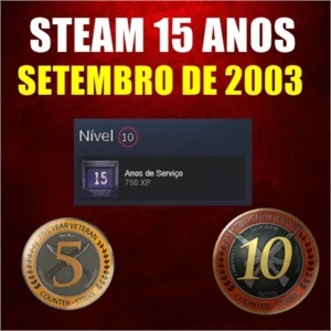 Contas Steam - Medalhas de 5 e 10 anos (de 2003 ate 2011) - Counter Strike CS