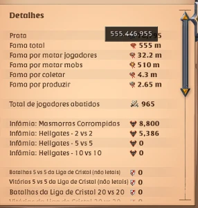 Conta de Albion 555m de fama e todas coletas t8 - Albion Online