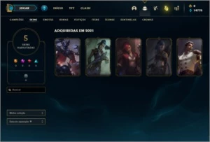 Conta platina 4 com 5 skins e 25 Champs - League of Legends LOL