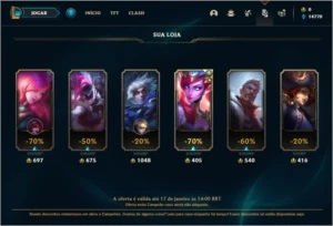 Conta platina 4 com 5 skins e 25 Champs - League of Legends LOL