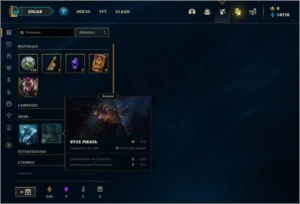 Conta platina 4 com 5 skins e 25 Champs - League of Legends LOL