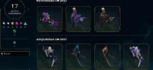 Lol 60 skins, prata, level 160 - League of Legends