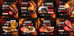 Arte Churrascaria PSD Premium (Design Editável/Profissional) - Outros