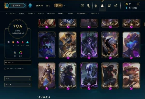 Conta De Lol Diamante + 737 Skins + Várias Skins Prestígio - League of Legends