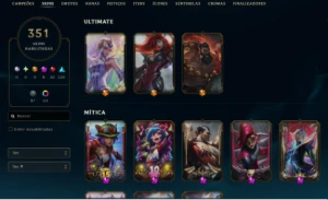 Conta Plat III, +25PDL por vit. 351 Skins - League of Legends LOL