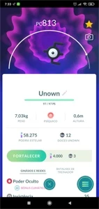 Conta Pokémon go lvl 23 - unown E - D207