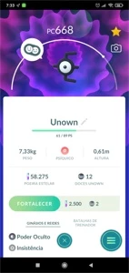 Conta Pokémon go lvl 23 - unown E - D207