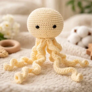Polvo Newborn Amarelo Amigurumi - Artesanato e Personalizados
