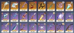 GENSHIN IMPACT CONTA END GAME VARIOS PERSONAGENS E ARMAS 5*
