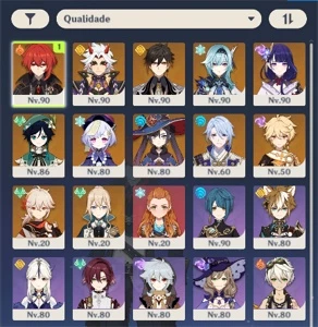 GENSHIN IMPACT CONTA END GAME VARIOS PERSONAGENS E ARMAS 5*