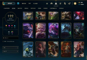 conta season 22 mestre com muitas skins - League of Legends LOL