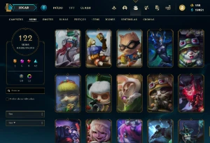 conta season 22 mestre com muitas skins - League of Legends LOL