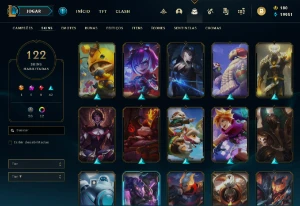 conta season 22 mestre com muitas skins - League of Legends LOL