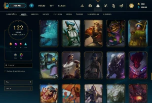 conta season 22 mestre com muitas skins - League of Legends LOL