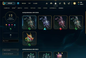 conta season 22 mestre com muitas skins - League of Legends LOL