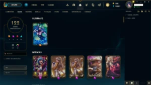 conta season 22 mestre com muitas skins - League of Legends LOL