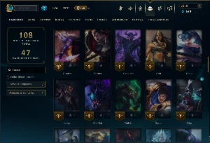 Diamante 4 com 80 Champs e 20 Skins +5 Vitoriosas - League of Legends LOL